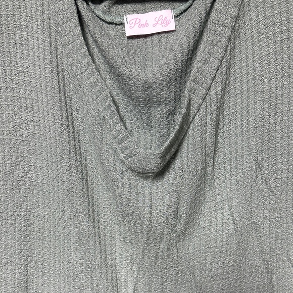 Pink Lily Sage Green Waffle Knit Top - Picture 3 of 5